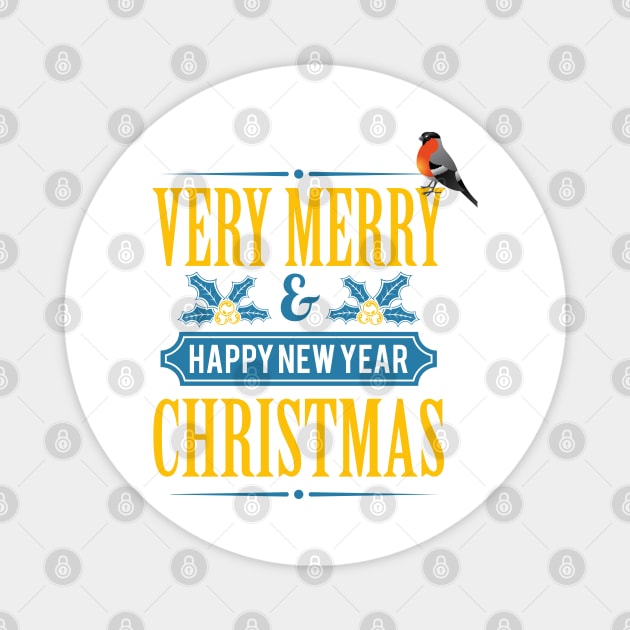 Merry christmas and happy new year Magnet by Atom139